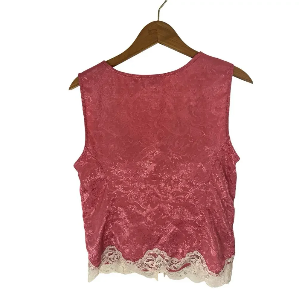 Vtg Victoria’s Secret Cami Tank Top Shorts Set Small Gold Label Pink Festival - Picture 4 of 12